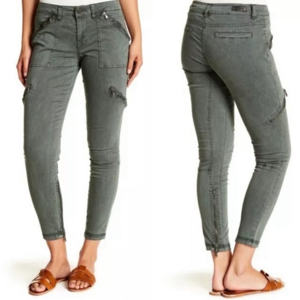 Women's Blank NYC Gray Zipper Cargo Mono Skinny Pants Size 26